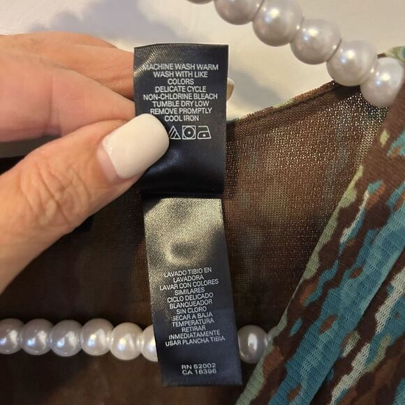 Axcess Babydoll Tank Top Size L striped Chiffon Empire Waist Y2K boho 70s peasan - Picture 9 of 12